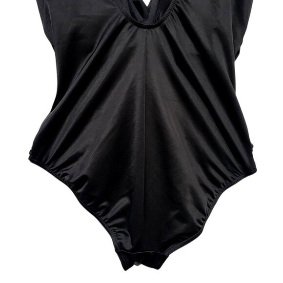 MIRACLESUIT Crossover w/ Mesh One Piece Swimsuit Black Tummy Control 1pc - Picture 9 of 14